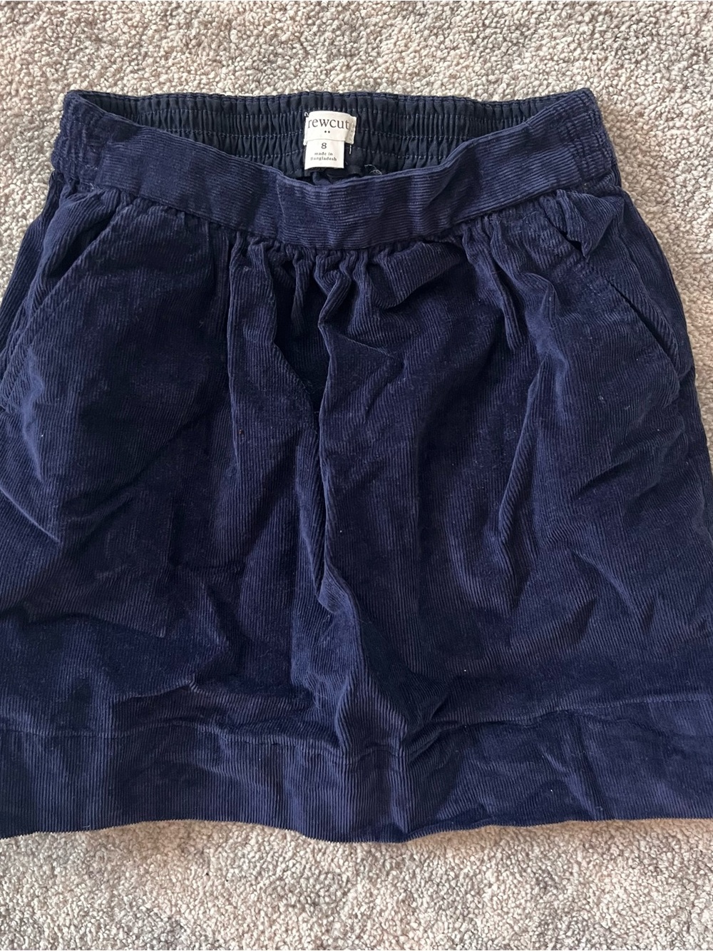 Crewcuts Deep Navy Corduroy Waist Skirt